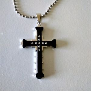 BLACK  STAINLESS STEEL CROSS